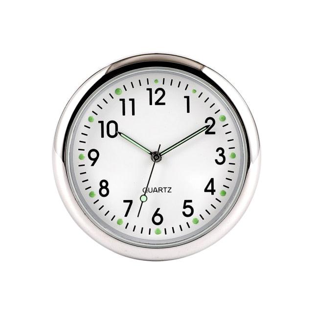 Car Clock Watch Indoor Automobiles Stick-In Luminous Quartz Analog Watch Universal Pocket Mini Stick-On Clock for Car Boat Bike Home Watch Decoration Accessories