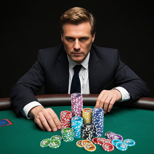 Casino Poker Chips with 600 Pieces Chips Texas Holdem Poker Chip Set-Black