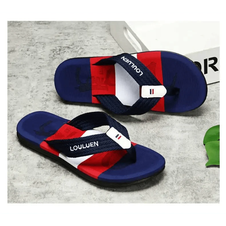 Casual Men Blue Summer Flip Flops High Quality Men Flip Flops Breathable Beach Slippers Outdoor Cool Simple Design Comfortable Walking Sandals
