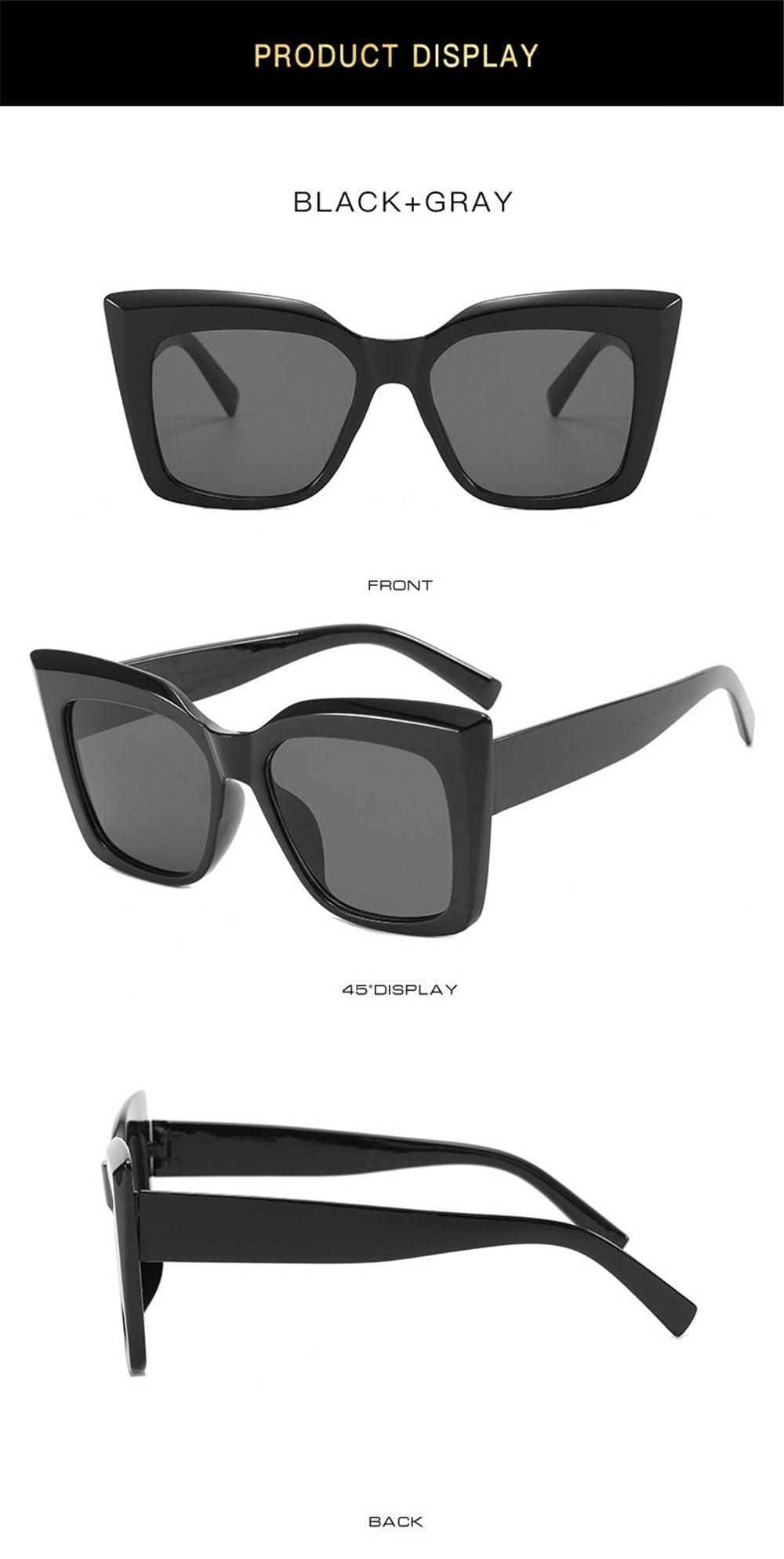 Cat Eye Design For Women Sunglasses Female Personality Big Size Frame Decent Sun Shade Glasses Trending over Size Sunglasses Thick Frame Square Sunglasses for Men Women Retro Sun Glasses UV400 Protection Fashion Trendy Style