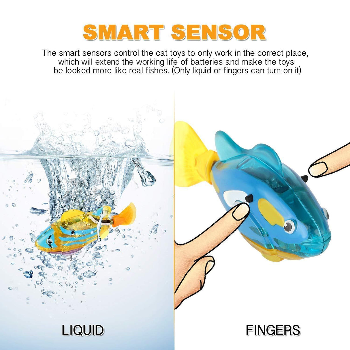 Cat Interactive Electric Fish Toy Water Cat Toy for Indoor Play Swimming Robot Fish Toy for Cat and Dog with LED Light Pet Toys New Bath Toys Interactive Plastic Fish Toys Electronic Cat Toy Gift to Stimulate Your Pet's Hunter Instincts