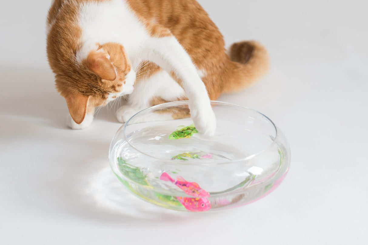 Cat Interactive Electric Fish Toy Water Cat Toy for Indoor Play Swimming Robot Fish Toy for Cat and Dog with LED Light Pet Toys New Bath Toys Interactive Plastic Fish Toys Electronic Cat Toy Gift to Stimulate Your Pet's Hunter Instincts