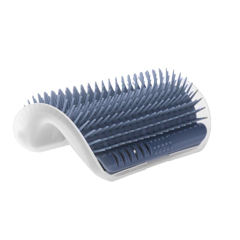 Cat Scratcher Corner Pet Brush Comb Play Cat Toy Plastic Scratch Bristles Arch Massager Self Groomer with Catnip Pouch Cat Wall Corner Massage Groomer Cat Self Grooming Brush