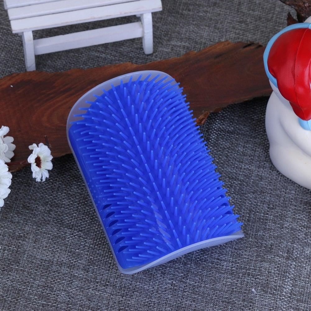 Cat Scratcher Corner Pet Brush Comb Play Cat Toy Plastic Scratch Bristles Arch Massager Self Groomer with Catnip Pouch Cat Wall Corner Massage Groomer Cat Self Grooming Brush
