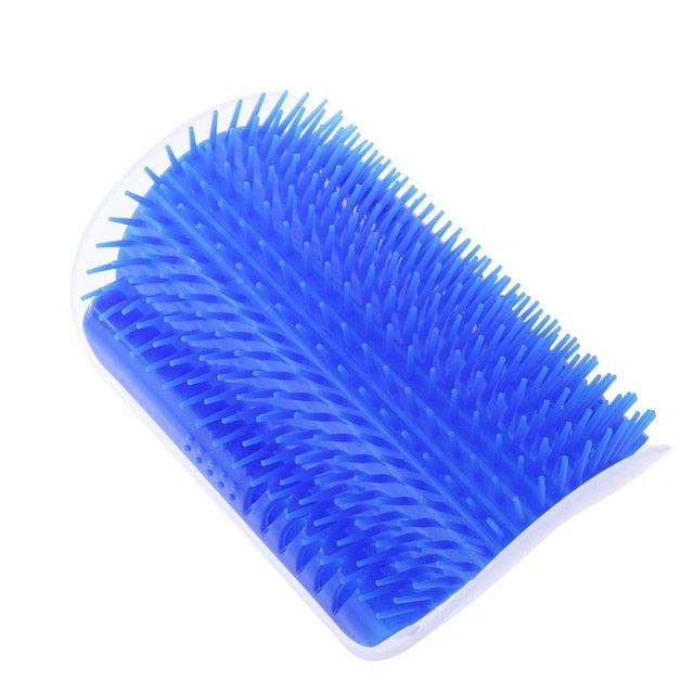 Cat Scratcher Corner Pet Brush Comb Play Cat Toy Plastic Scratch Bristles Arch Massager Self Groomer with Catnip Pouch Cat Wall Corner Massage Groomer Cat Self Grooming Brush