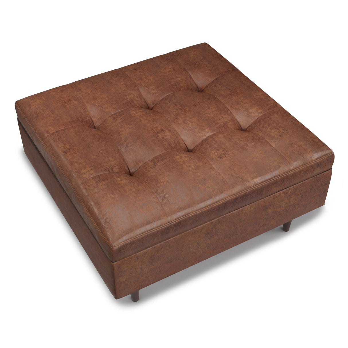 Shay - Large Square Coffee Table Storage Ottoman Mid-Century Style by Couch.com