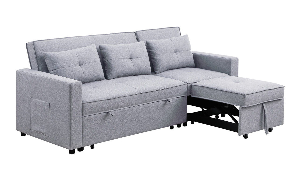 Zoey - Linen Convertible Sleeper Sofa With Side Pocket by Couch.com
