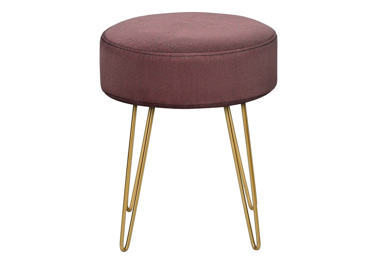 Ottoman, Pouf, Footrest, Foot Stool, Round Gold Metal Legs, Contemporary, Modern by Couch.com