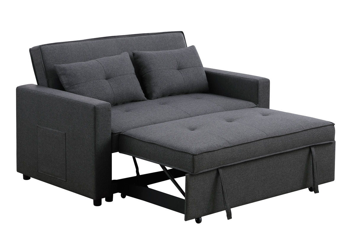 Zoey - Linen Convertible Sleeper Loveseat With Side Pocket by Couch.com