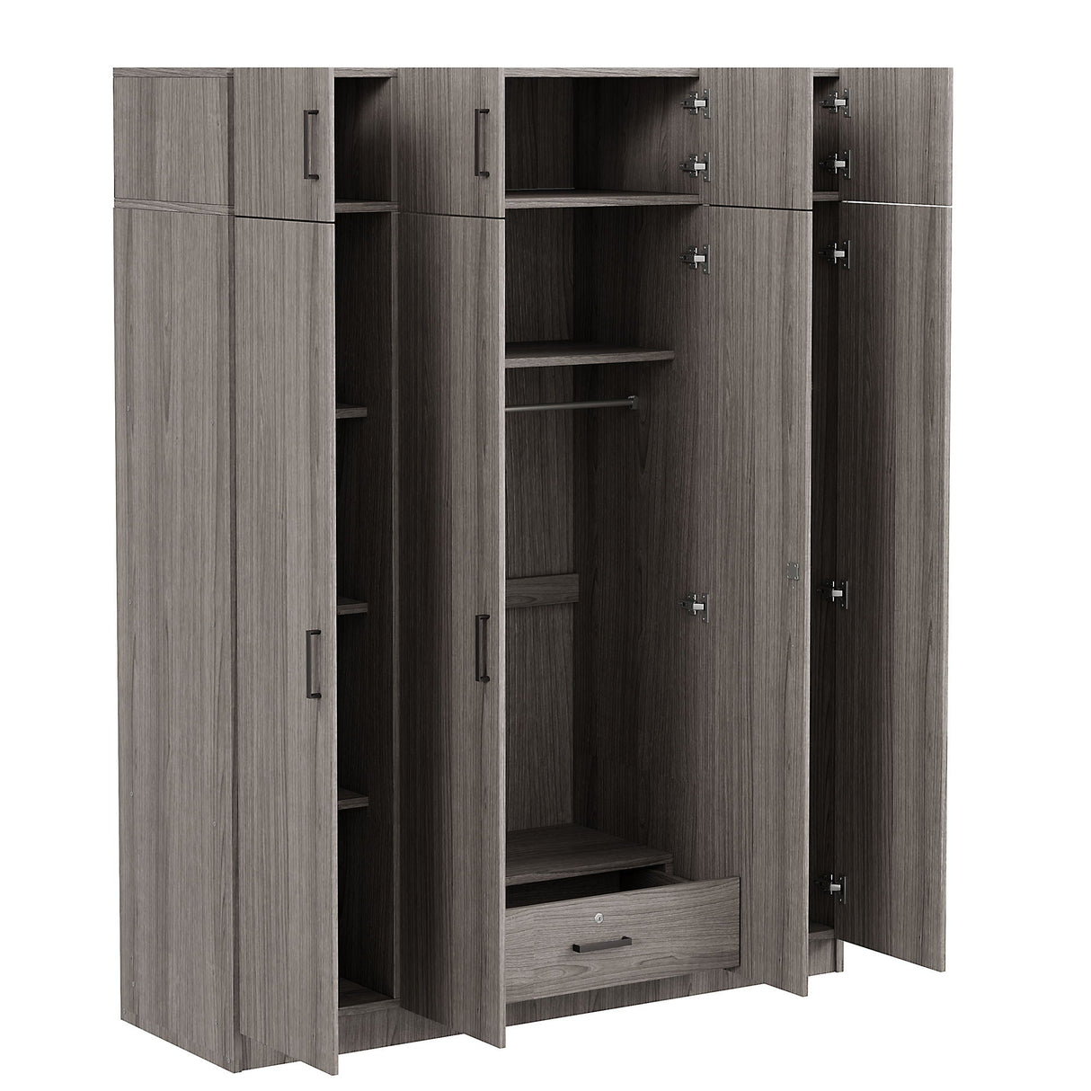 Contemporary 4 Door Wardrobe With 1 Drawer And Top Cabinet by Couch.com