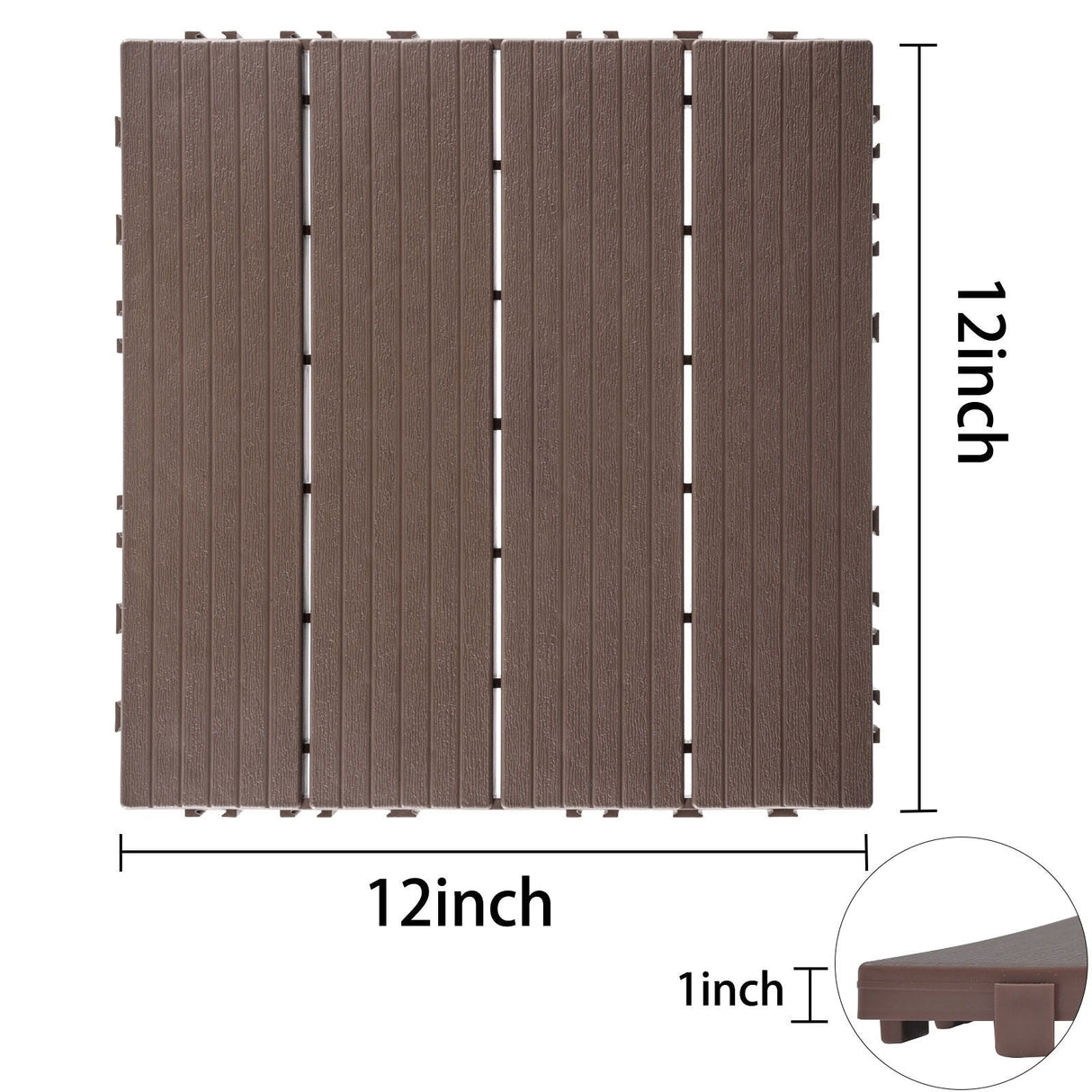 Plastic Interlocking Deck Tiles, Patio Flooring Outdoor Waterproof All Weather Use by Couch.com