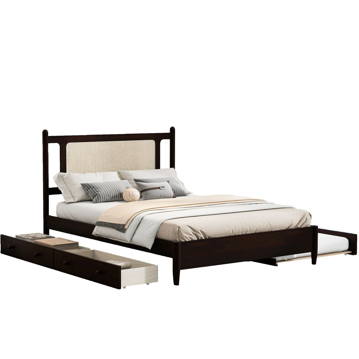 Platform Bed With 2 Big Drawers & Trundle by Couch.com