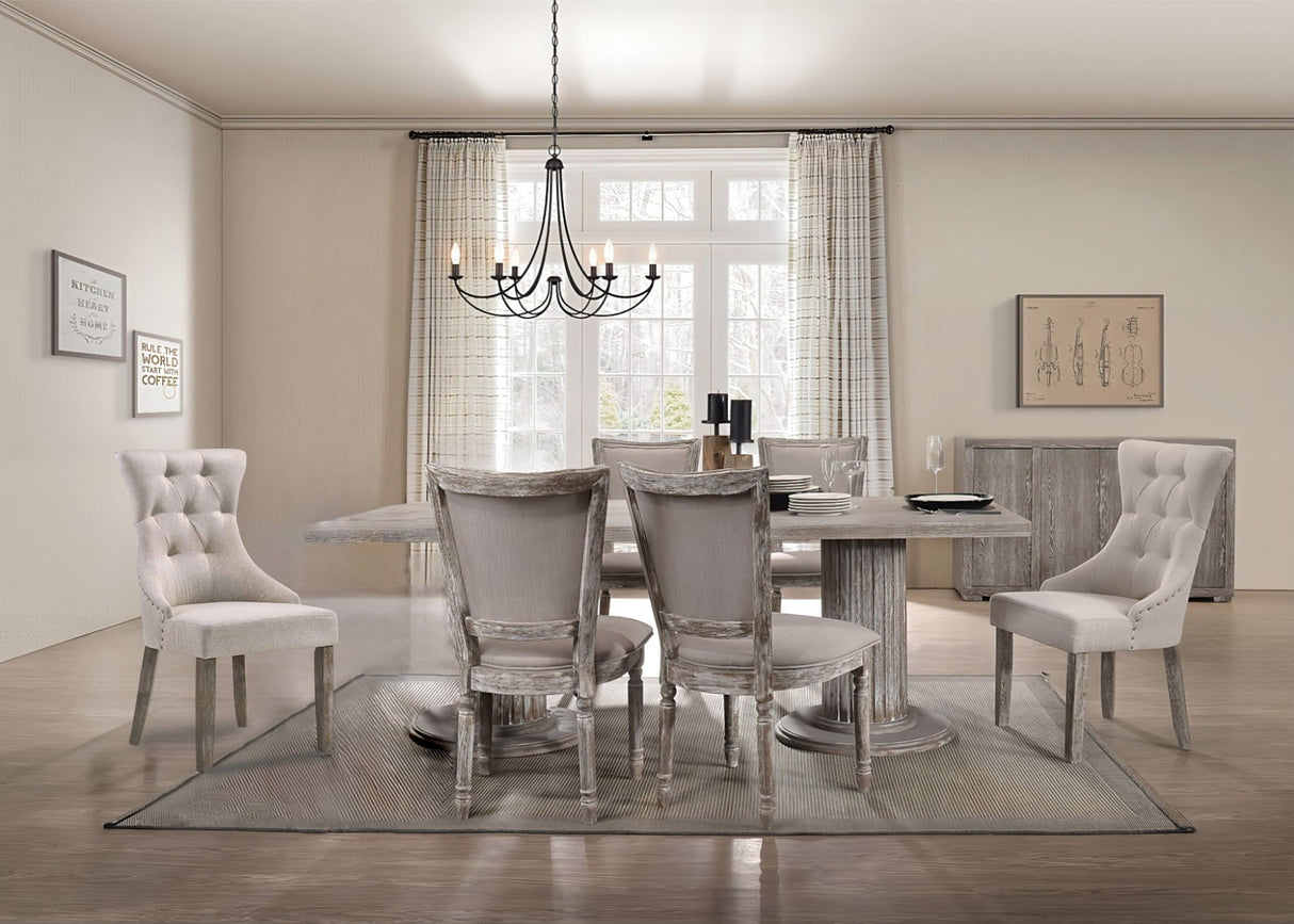 Gabrian - 7 Pieces Dining Room Set, Reclaimed - Beige / Gray by Couch.com