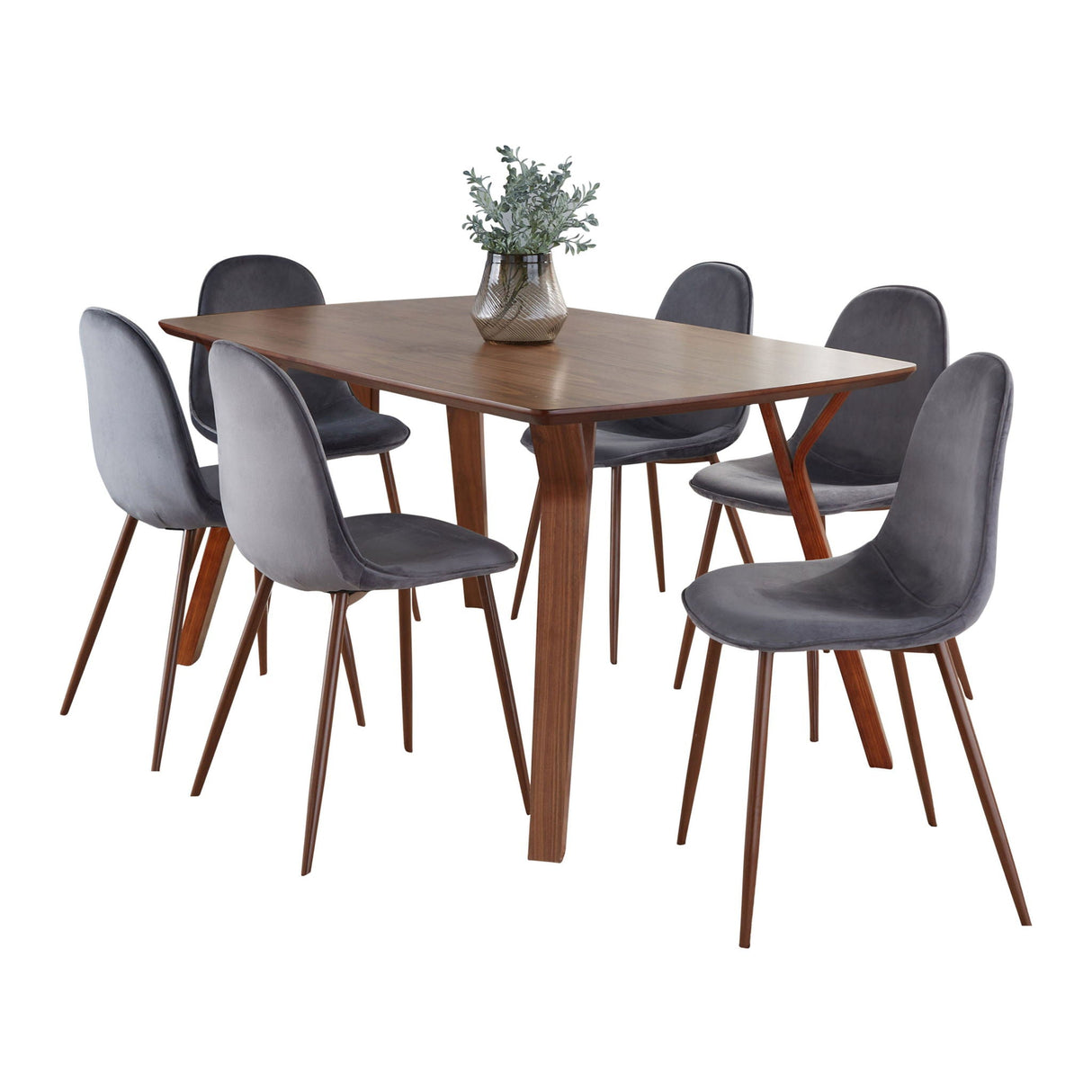Folia Pebble - 7 Piece Mid Century Modern Dining Set by Couch.com