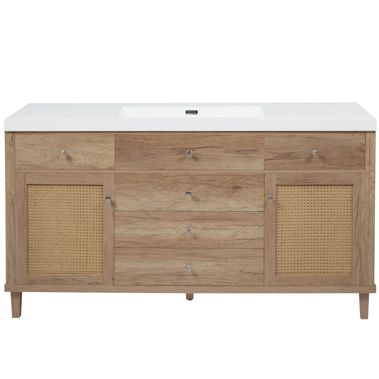 Bathroom Vanity With Sink, 5 Legs, Soft Close Drawers