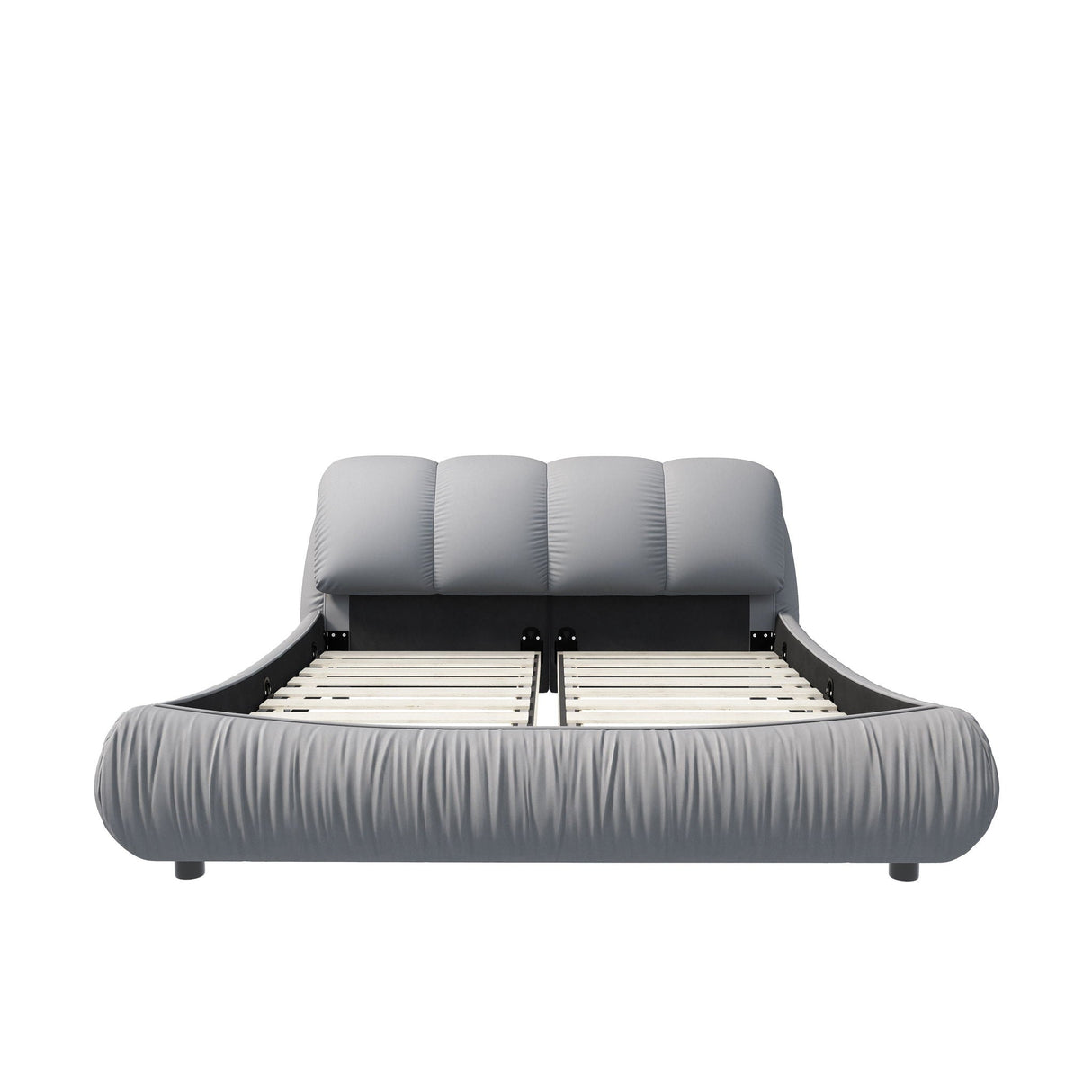 Luxury Upholstered Platform Bed With Oversized Padded Backrest And Solid Wood Frame by Couch.com
