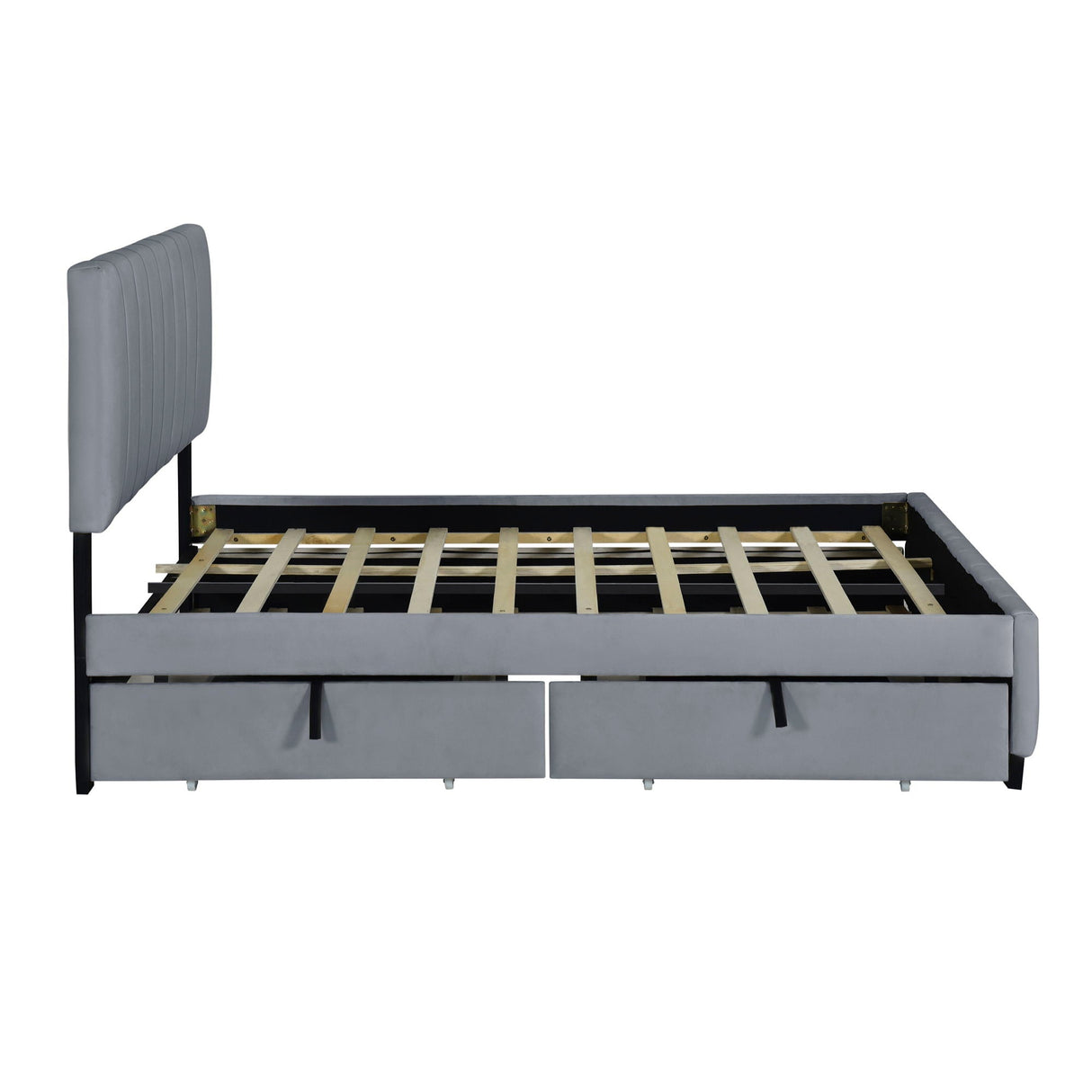 Platform UpholsteredBed With 2 Drawers And Twin Long Trundle by Couch.com