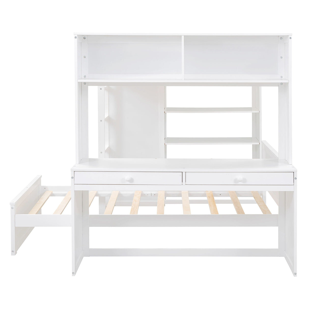 Loft Bed With A Twin Size Standalone Bed, Shelves, Desk, And Wardrobe by Couch.com