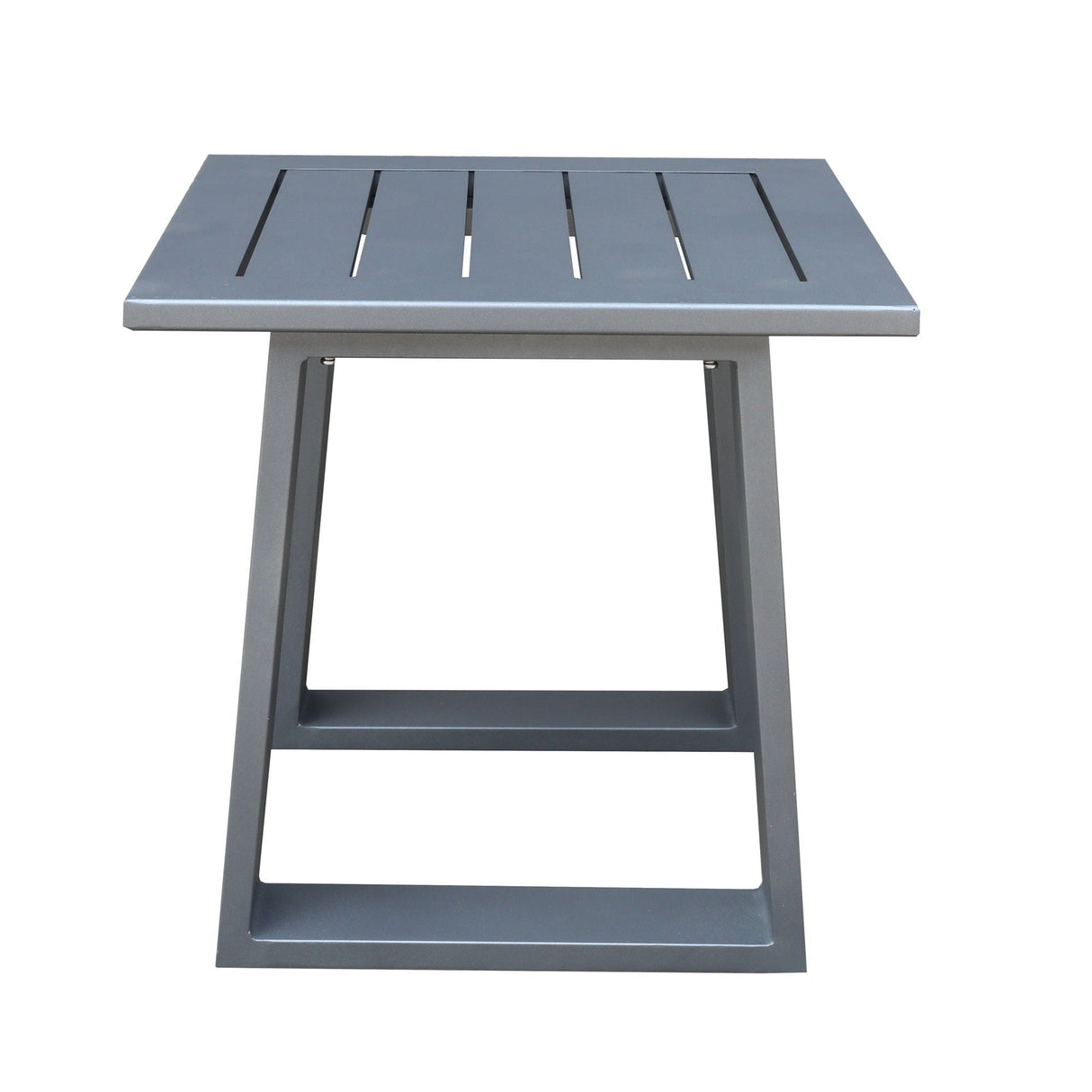 Outdoor Indoor Aluminum Square End Table/Side Table - Powdered Pewter by Couch.com