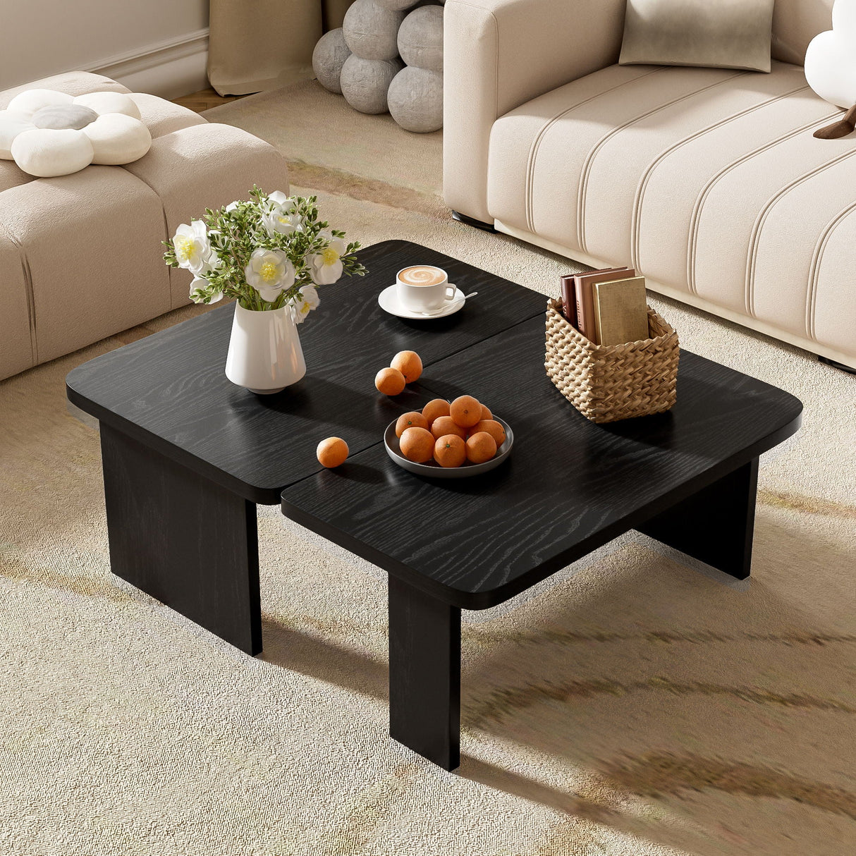 Modern Minimalist Coffee Table Set With Splicing Design by Couch.com