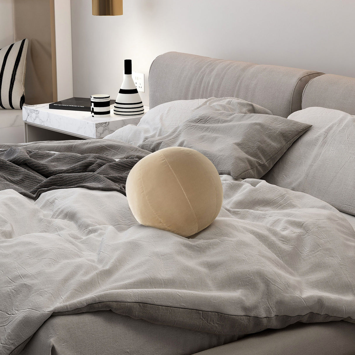 Luna - Round Sphere Accent Ball Throw Pillow by Couch.com