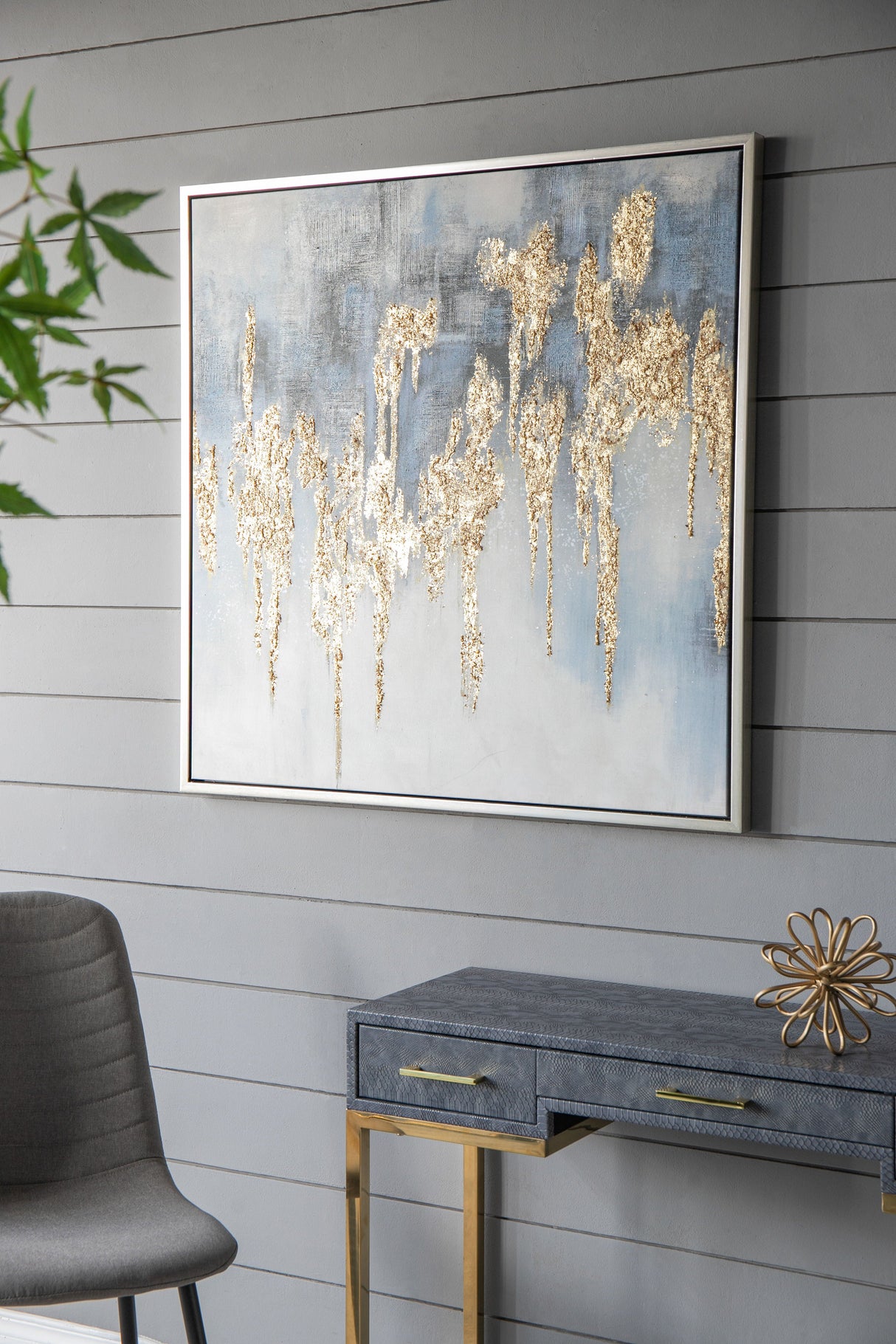 Modern Oil Painting, Square Framed Wall Art For Living Room Dining Room Office - Multicolor by Couch.com