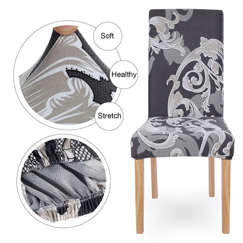 Chair Cover Simple Home Printed Chair Cover Household Thickened Fleece Chair Cover Universal KitchenDining Chair Cover Spandex tretch Removable Washable Dining Room Chair Protector Slipcovers/Home Decor Dining Room Seat Cover