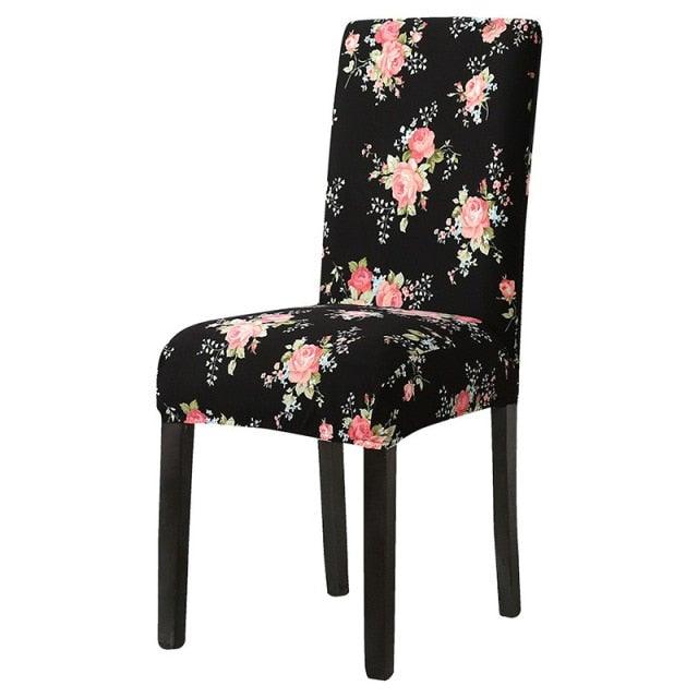 Chair Cover Simple Home Printed Chair Cover Household Thickened Fleece Chair Cover Universal KitchenDining Chair Cover Spandex tretch Removable Washable Dining Room Chair Protector Slipcovers/Home Decor Dining Room Seat Cover