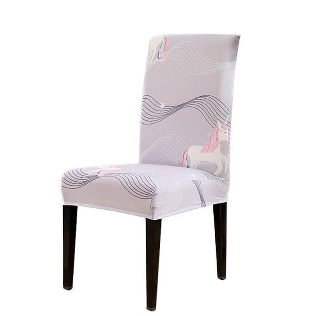 Chair Cover Simple Home Printed Chair Cover Household Thickened Fleece Chair Cover Universal KitchenDining Chair Cover Spandex tretch Removable Washable Dining Room Chair Protector Slipcovers/Home Decor Dining Room Seat Cover