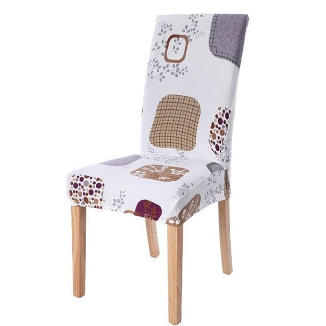 Chair Cover Simple Home Printed Chair Cover Household Thickened Fleece Chair Cover Universal KitchenDining Chair Cover Spandex tretch Removable Washable Dining Room Chair Protector Slipcovers/Home Decor Dining Room Seat Cover