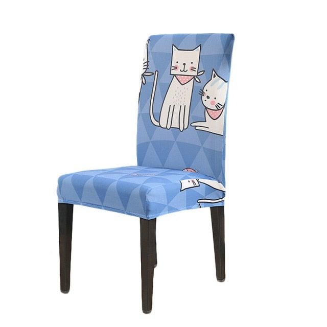 Chair Cover Simple Home Printed Chair Cover Household Thickened Fleece Chair Cover Universal KitchenDining Chair Cover Spandex tretch Removable Washable Dining Room Chair Protector Slipcovers/Home Decor Dining Room Seat Cover