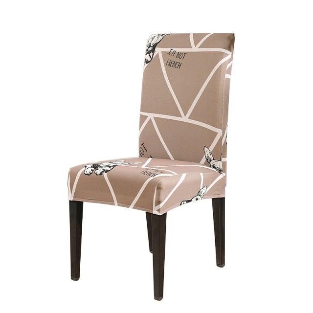 Chair Cover Simple Home Printed Chair Cover Household Thickened Fleece Chair Cover Universal KitchenDining Chair Cover Spandex tretch Removable Washable Dining Room Chair Protector Slipcovers/Home Decor Dining Room Seat Cover