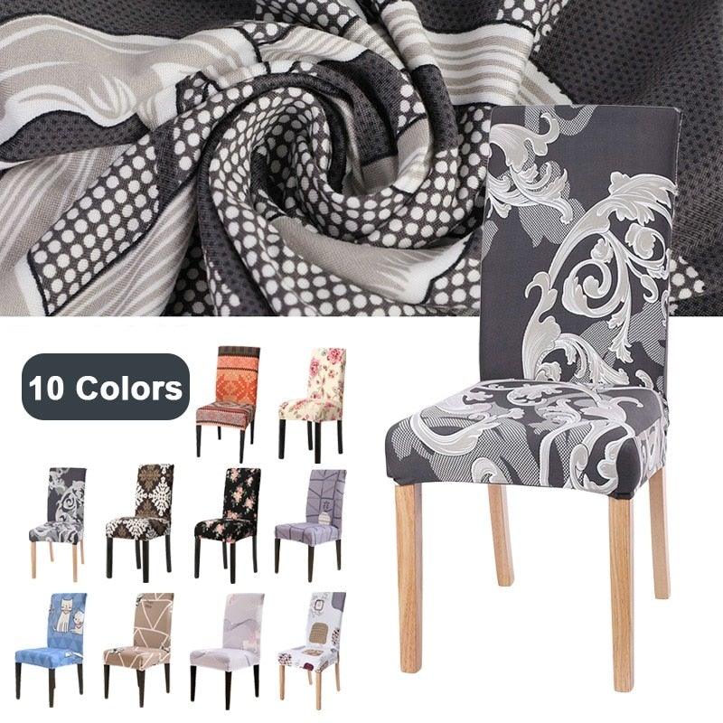 Chair Cover Simple Home Printed Chair Cover Household Thickened Fleece Chair Cover Universal KitchenDining Chair Cover Spandex tretch Removable Washable Dining Room Chair Protector Slipcovers/Home Decor Dining Room Seat Cover