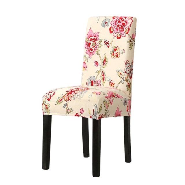 Chair Cover Simple Home Printed Chair Cover Household Thickened Fleece Chair Cover Universal KitchenDining Chair Cover Spandex tretch Removable Washable Dining Room Chair Protector Slipcovers/Home Decor Dining Room Seat Cover