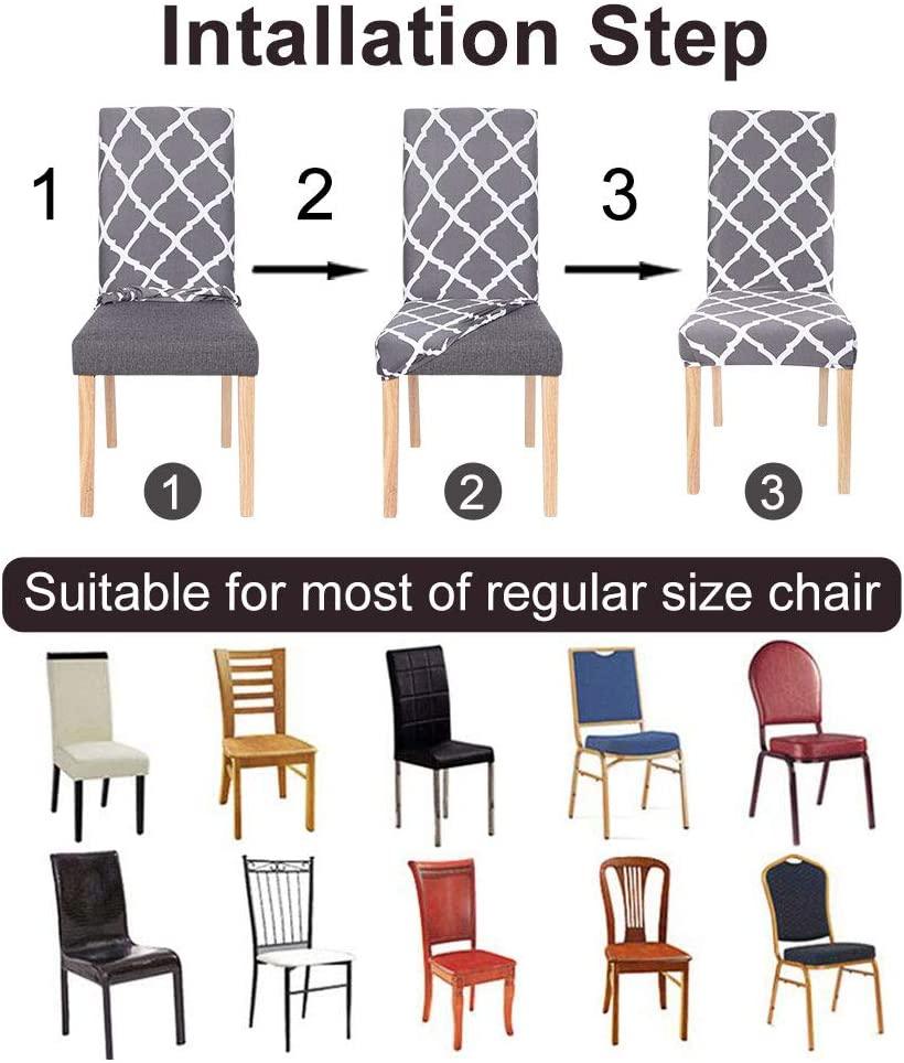 Chair Covers For Dining Room Stretch Spandex Removable Washable Anti-dust Seat Slipcover Multicolor Chair covers Chair Covers For Dining Room With Printed Patterns Easy Slip-on Stretchy Dining Room Chair Covers