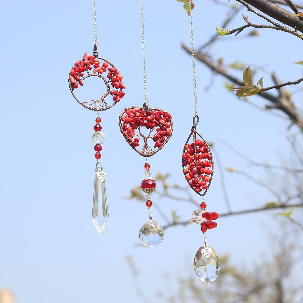 Chandelier Crystals Ball Prism Pendant Maker Sun Catcher Crystal Rainbow Maker Drops Hang for Window Home Decor Car Charms Hanging Wind Chimes Hanging Ornament Garden Decor