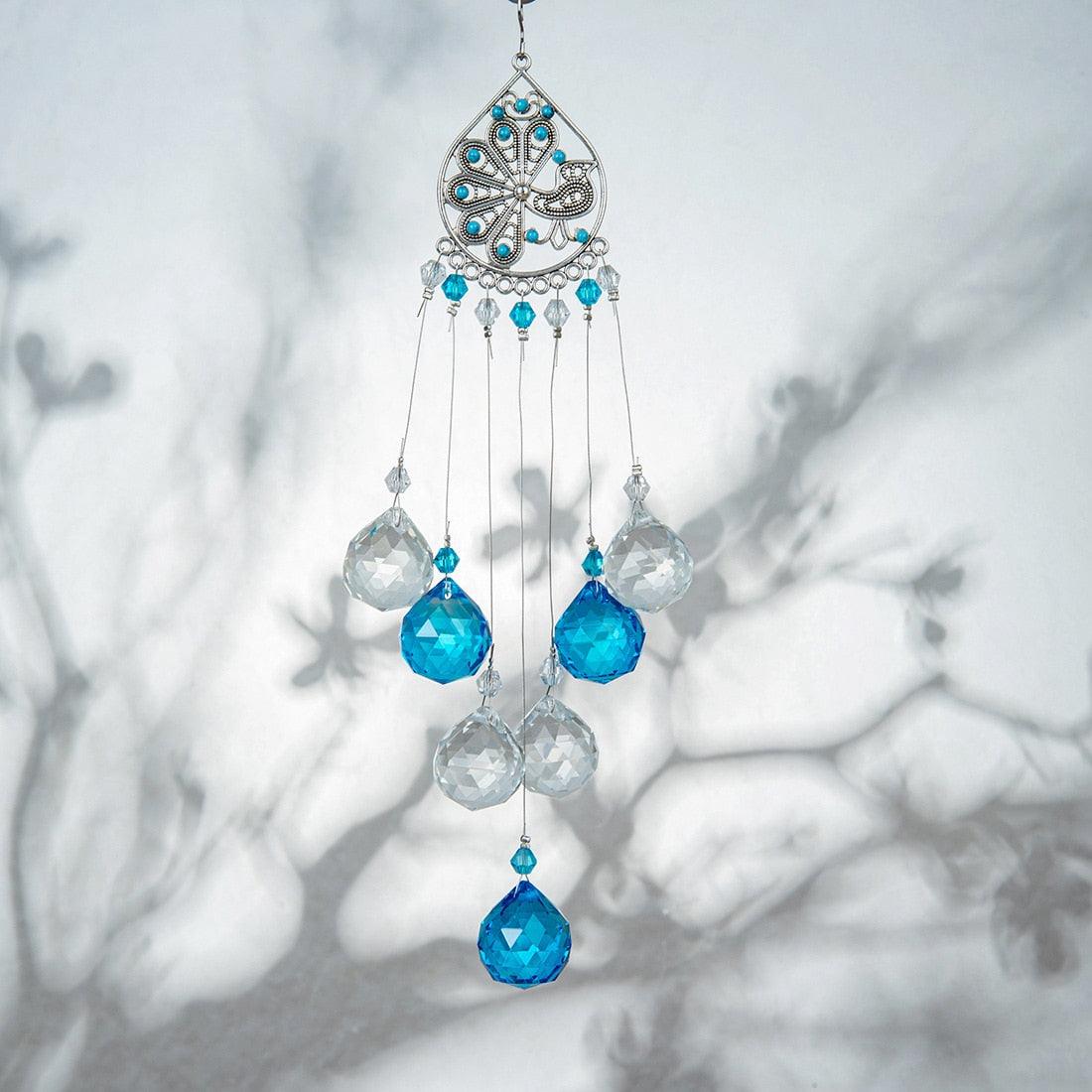 Chandelier Wind Chimes Ab Coating Crystal Prisms Hanging Sun Catcher Rainbow Chaser Crystals Ball Prisms Window Curtains Pendant Home Decor Gifts Garden Patio Yard