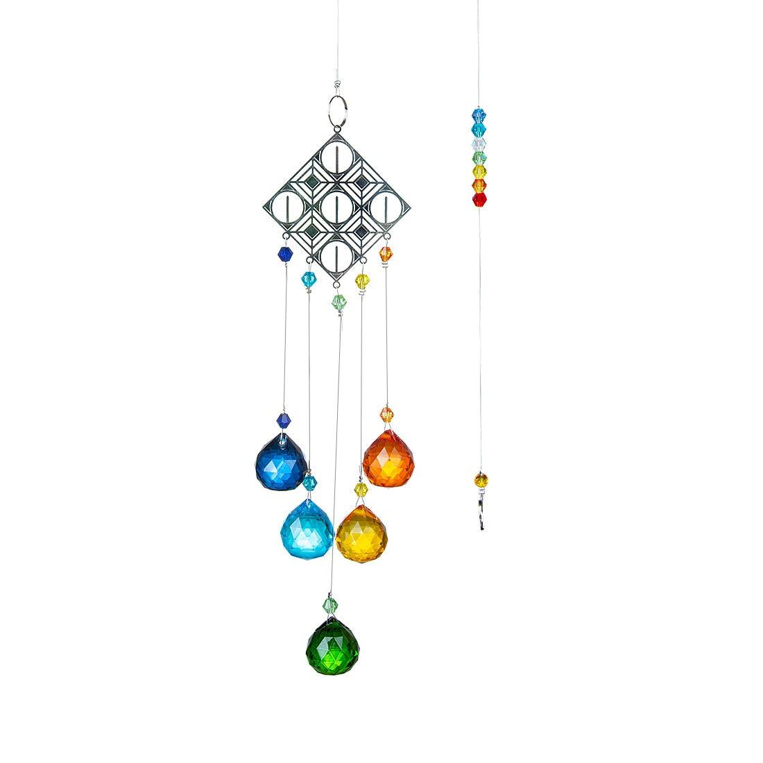 Chandelier Wind Chimes Ab Coating Crystal Prisms Hanging Sun Catcher Rainbow Chaser Crystals Ball Prisms Window Curtains Pendant Home Decor Gifts Garden Patio Yard