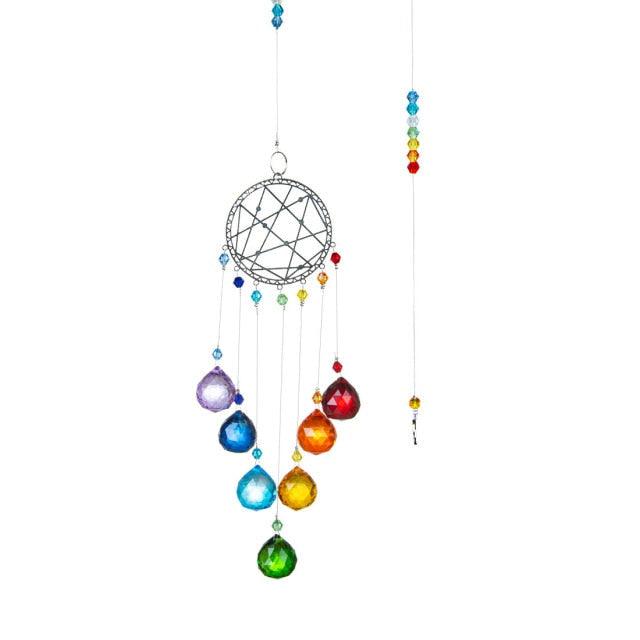 Chandelier Wind Chimes Ab Coating Crystal Prisms Hanging Sun Catcher Rainbow Chaser Crystals Ball Prisms Window Curtains Pendant Home Decor Gifts Garden Patio Yard