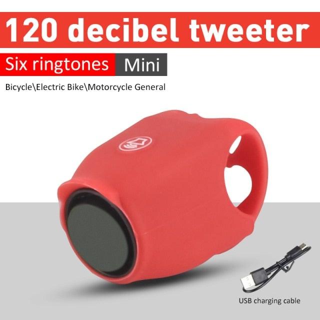 Chargeable Bicycle Bell 120db Waterproof Cycling Bike Bells Electric Horn Mini Portable Cycling Handlebar Bell Bike Tools Bicycle Bell With 3 Cute Sounds Waterproof Cycle Horn For Kids Road And Mountain Bike