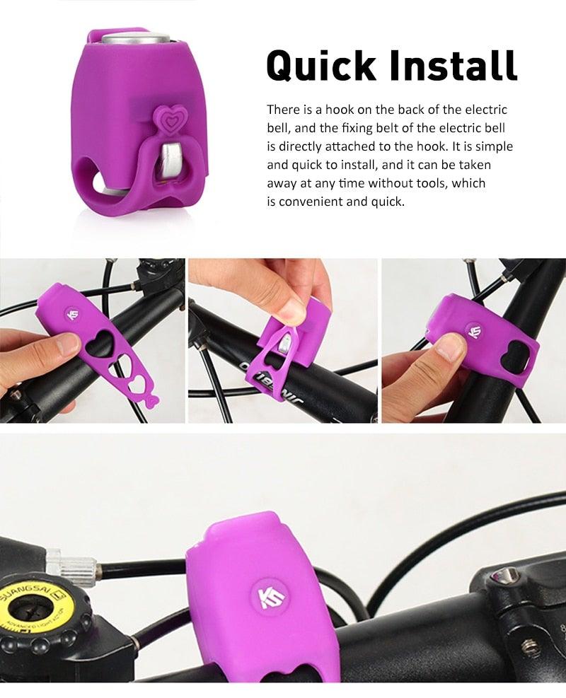 Chargeable Bicycle Bell 120db Waterproof Cycling Bike Bells Electric Horn Mini Portable Cycling Handlebar Bell Bike Tools Bicycle Bell With 3 Cute Sounds Waterproof Cycle Horn For Kids Road And Mountain Bike