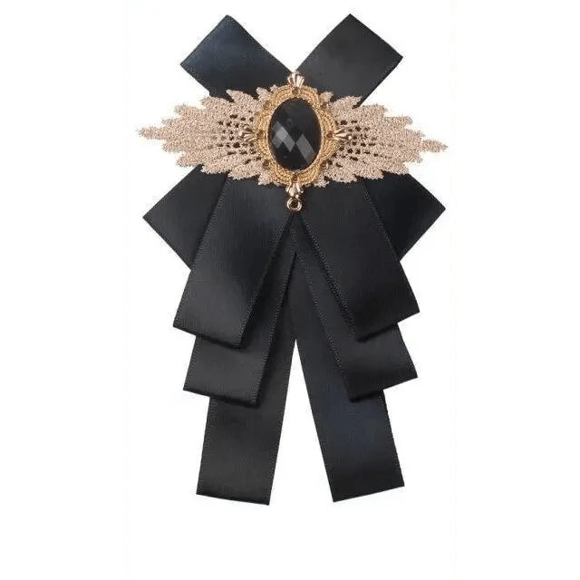 Charming Butterfly Ladies Bowtie Casual Solid Color Rhinestone Brooch Bowties For Women Fashionable Wedding Bowtie