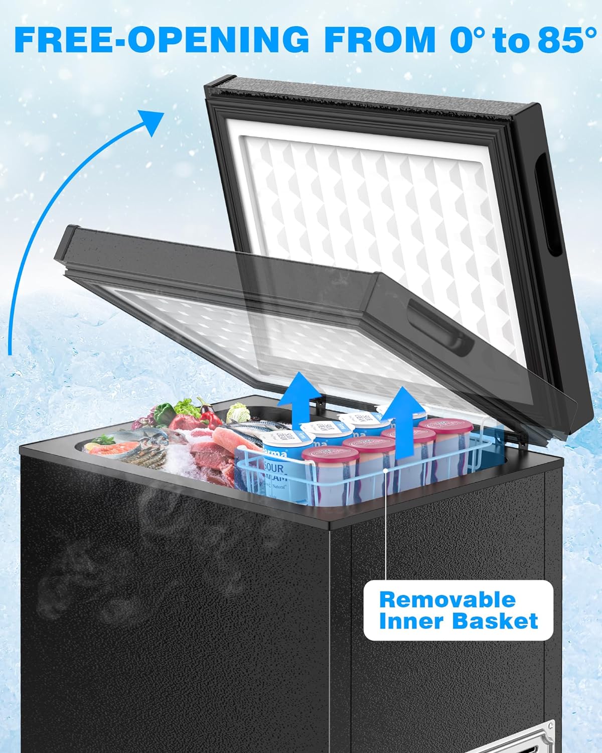 Chest Freezer with Removable Basket