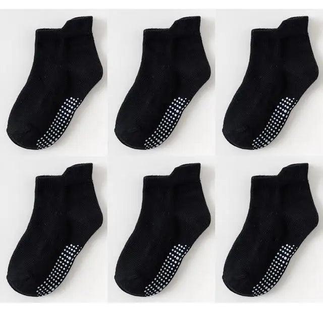 Children Cotton 6 Pairs/Set Anti-slip Socks For Boys Girl Rubber Kid Floor Sock With Grips For 0 To 6 Years Kids