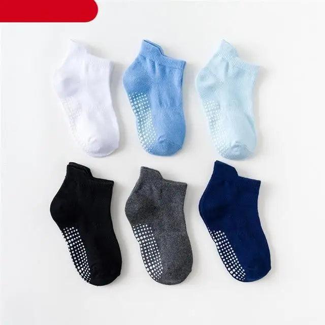 Children Cotton 6 Pairs/Set Anti-slip Socks For Boys Girl Rubber Kid Floor Sock With Grips For 0 To 6 Years Kids