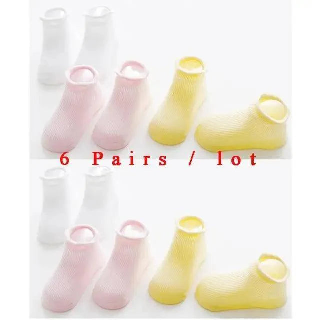 Children Cotton 6 Pairs/Set Anti-slip Socks For Boys Girl Rubber Kid Floor Sock With Grips For 0 To 6 Years Kids