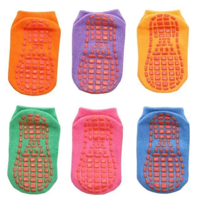 Children Cotton 6 Pairs/Set Anti-slip Socks For Boys Girl Rubber Kid Floor Sock With Grips For 0 To 6 Years Kids