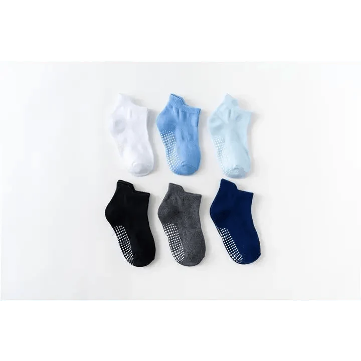 Children Cotton 6 Pairs/Set Anti-slip Socks For Boys Girl Rubber Kid Floor Sock With Grips For 0 To 6 Years Kids