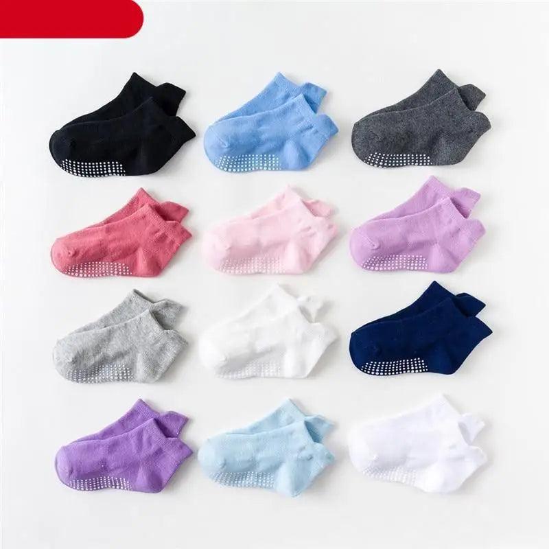 Children Cotton 6 Pairs/Set Anti-slip Socks For Boys Girl Rubber Kid Floor Sock With Grips For 0 To 6 Years Kids
