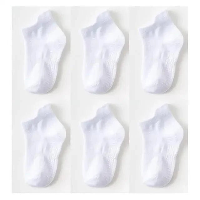 Children Cotton 6 Pairs/Set Anti-slip Socks For Boys Girl Rubber Kid Floor Sock With Grips For 0 To 6 Years Kids